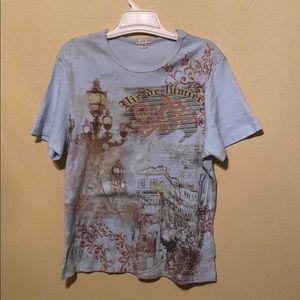 Lapis Blue medium t-shirt Paris design